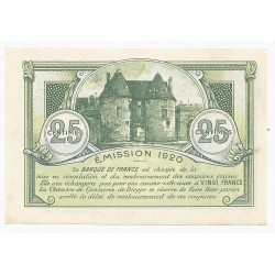 76 - DIEPPE - CHAMBRE DE COMMERCE - 25 CENTIMES 1920 - SPLENDIDE