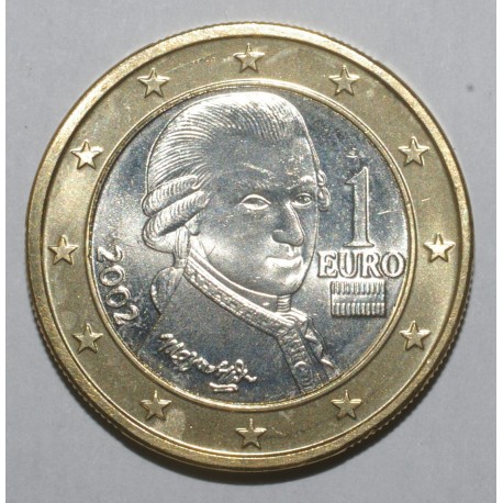 AUTRICHE - 1 EURO 2002 - MOZART - FLEUR DE COIN