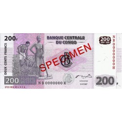 CONGO - PICK 99 s - 200 FRANCS - 31/07/2007 - SPECIMEN - UNC