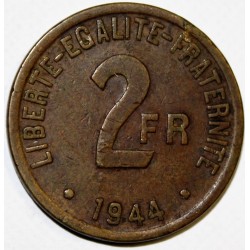 GADOURY 537 - 2 FRANCS 1944 TYPE FRANCE LIBRE - S/SS - KM 905