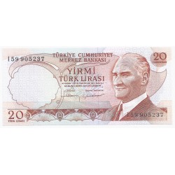 TURQUIE - PICK 187 b - 20 LIRA - NON DATE (1970) - NEUF