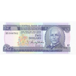 BARBADOS - PICK 30 - 2 DOLLARS - UNDATED 1980