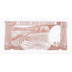 CYPRUS - PICK 52 - 50 CENTS - 01/10/1988