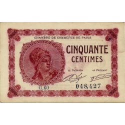 75 - PARIS - CHAMBRE DE COMMERCE - 50 CENTIMES 1920