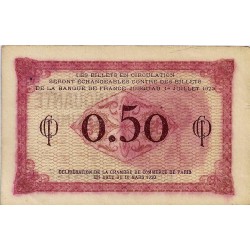 COUNTY 75 - PARIS - CHAMBER OF COMMERCE - 50 CENTIMES 1920