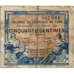 69 - LYON - CHAMBER OF COMMERCE - 50 CENTIMES - 19/02/1920