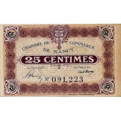 54 - NANCY - CHAMBRE DE COMMERCE - 25 CENTIMES - 1918