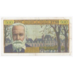 FRANKREICH - PICK 137 - ÜBERDRUCK 5 NF AUF 500 FRANCS VICTOR HUGO - 12/02/1959