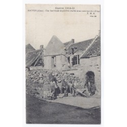 02160 - SOUPIR - GUERRE 1914 - 1915 - UNE BARRICADE DE PIERRES DANS UNE RUE DU VILLAGE