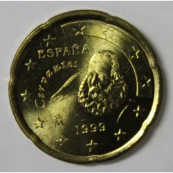 ESPAGNE - 20 CENT 1999 - CERVANTES - SUPERBE A FLEUR DE COIN