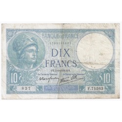 FRANKREICH - PICK 84 - 10 FRANCS MINERVE - 07/09/1939