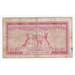 MAURITIUS - PICK 28 - 10 RUPEES - 1954 - S-