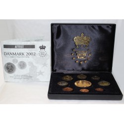 DANEMARK - COFFRET PROTOTYPE BELLE EPREUVE 2002 - ESSAI - 9 PIÈCES