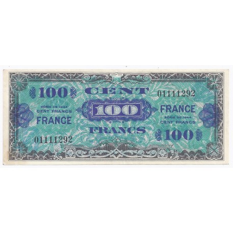 FRANKREICH - PICK 105s - 100 FRANCS VERSO FRANCE - 1945 - OHNE SERIE