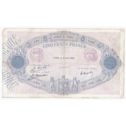 FAY 30/26 - 500 FRANCS BLEU ET ROSE - 14/06/1922 - BEAU - PICK 66