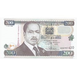 KENYA - PICK 38 a - 200 SHILLINGS - 01/07/1996