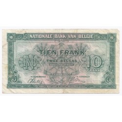 BELGIEN - PICK PICK 122 - 10 FRANCS - 2 BELGAS - 01/02/1943