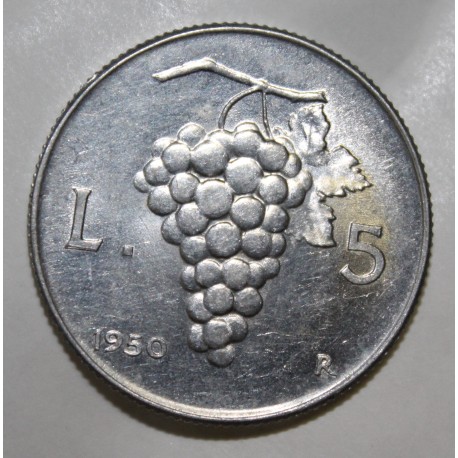 ITALIE - KM 89 - 5 LIRE 1950 - Raisin