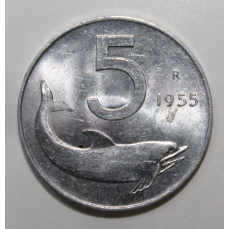 ITALIE - KM 92 - 5 LIRE 1955 - Dauphin