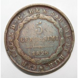 ITALY - SARDINIA - KM127 - 5 CENTESIMI 1826 - CHARLES FELIX