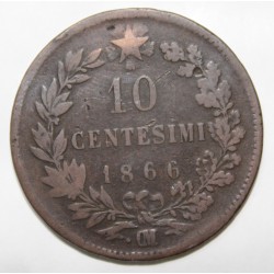 ITALIEN - KM 11.5 - 10 CENTESIMI - 1866 .OM - Strasbourg - VICTOR EMMANUEL II