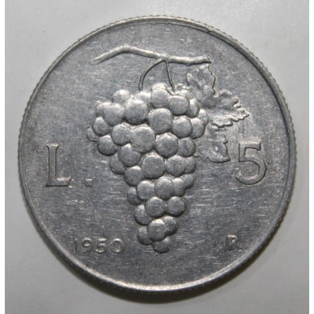 ITALIE - KM 89 - 5 LIRE 1950 - Raisin