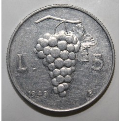 ITALIE - KM 89 - 5 LIRE 1949 - Raisin