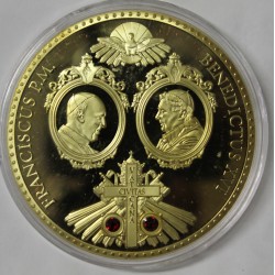 FRANCE - MEDAL - POPE FRANCOIS AND POPE BENEDICT XVI