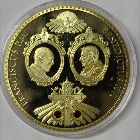 FRANCE - MÉDAILLE - LE PAPE FRANCOIS ET LE PAPE BENOIT XVI