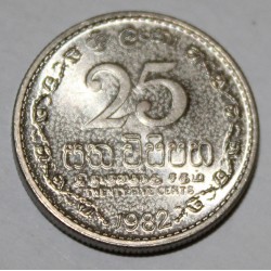 SRI LANKA - KM 141 - 25 CENTS 1982