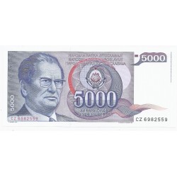 YOUGOSLAVIE - PICK 93 - 5 000 DINARA - 01/05/1985