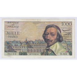 FAY 42/25 - 1000 FRANCS RICHELIEU - 07/03/1957 - TRES BEAU - PICK 134