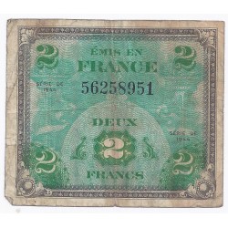 FRANKREICH - PICK 114 - 2 FRANCS DRAPEAU - JUIN 1944 - SERIE 2