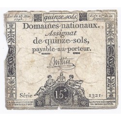 ASSIGNAT DE 15 SOLS - SERIE 1321 - 23/05/1793