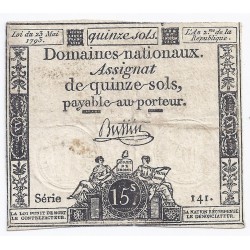 ASSIGNAT DE 15 SOLS - SERIE 141 - 23/05/1793