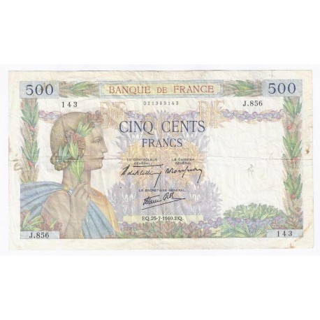 FAY 32/05 - 500 FRANCS LA PAIX - 25/07/1940 - TRES TRES BEAU - PICK 95