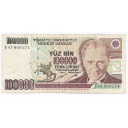 TÜRKEI - PICK 205 b - 100 000 LIRA - L 1970 (1991)