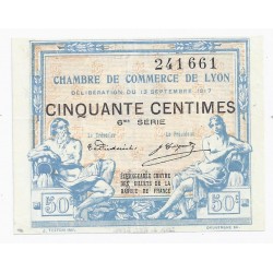 69 - LYON - CHAMBER OF COMMERCE - 50 CENTIMES - 13/09/1917