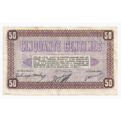 COUNTY 90 - BELFORT - CHAMBER OF COMMERCE - 50 CENTIMES - 12/10/1921