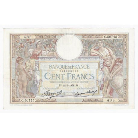 FAY 24/15 -100 FRANCS Luc Olivier MERSON - 12/03/1936 - TRES TRES BEAU - PICK 78