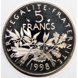 GADOURY 771a - 5 FRANCS 1998 TYPE SEMEUSE - KM 926a.2