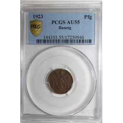 ALLEMAGNE - KM 140 - 1 PFENNIG 1923 - DANZIG - PCGS AU 55