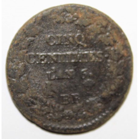 FRANKREICH - CINQ CENTIMES 1797 AN 6/5 BB STRASBOURG TYP DUPRE - KM 640