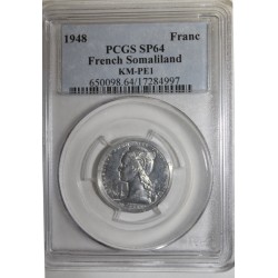 SOMALILAND FRANÇAIS - KM PE1 - 1 FRANC 1948 - PIEFORT ESSAI - 104 ex. - PCGS SP 64