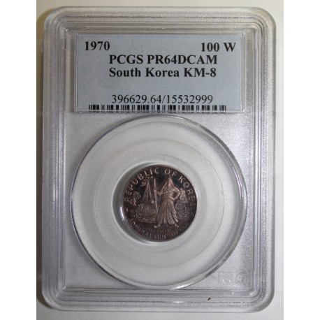 SOUTH KOREA - KM 8 - 100 WON 1970 - SUN SIN LEE - PCGS PR 64 DCAM