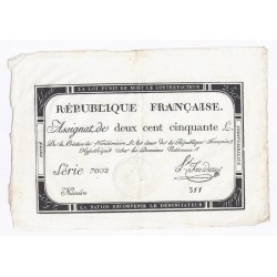 ASSIGNAT 250 LIVRES - 7 VENDEMIAIRE AN 2 - 28/09/1793 - DOMAINES NATIONAUX