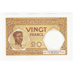 MADAGASCAR - PICK 37 - 20 FRANCS - (1937-1947) - SPLENDIDE