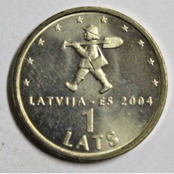 LATVIA - KM 61 - 1 LATS 2004 - EU membership