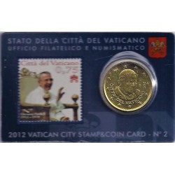 VATICAN - 50 CENT 2012 + 1 STAMP - COINCARD 2 - BENEDICT XVI