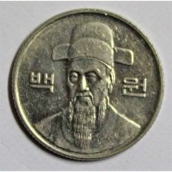 SOUTH KOREA - KM 35.2 - 100 WON 1993 - ADMIRAL YI SUN-SHIN